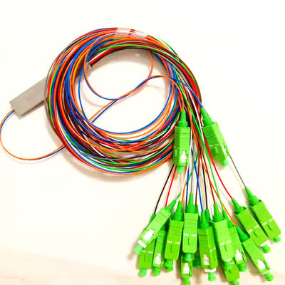 FTTH 2x16 PVC Fiber Optic PLC Splitter Dengan Konektor Sc / Apc